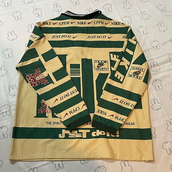 Nike Printed Contrast Stripe Polo Shirt, Green - Picture 4 of 6